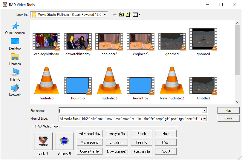 Bink file select