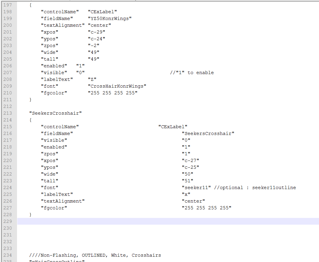 hudlayout with crosshair added