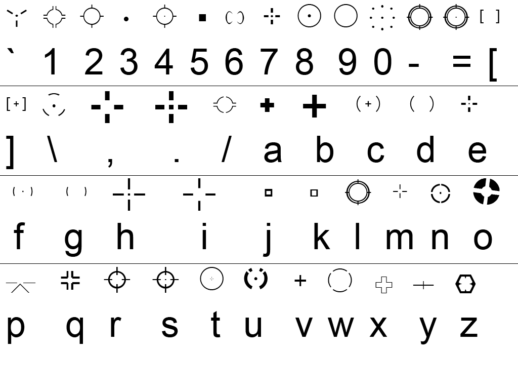 A list of Fog's crosshairs and their LabelText