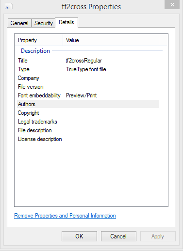 font data